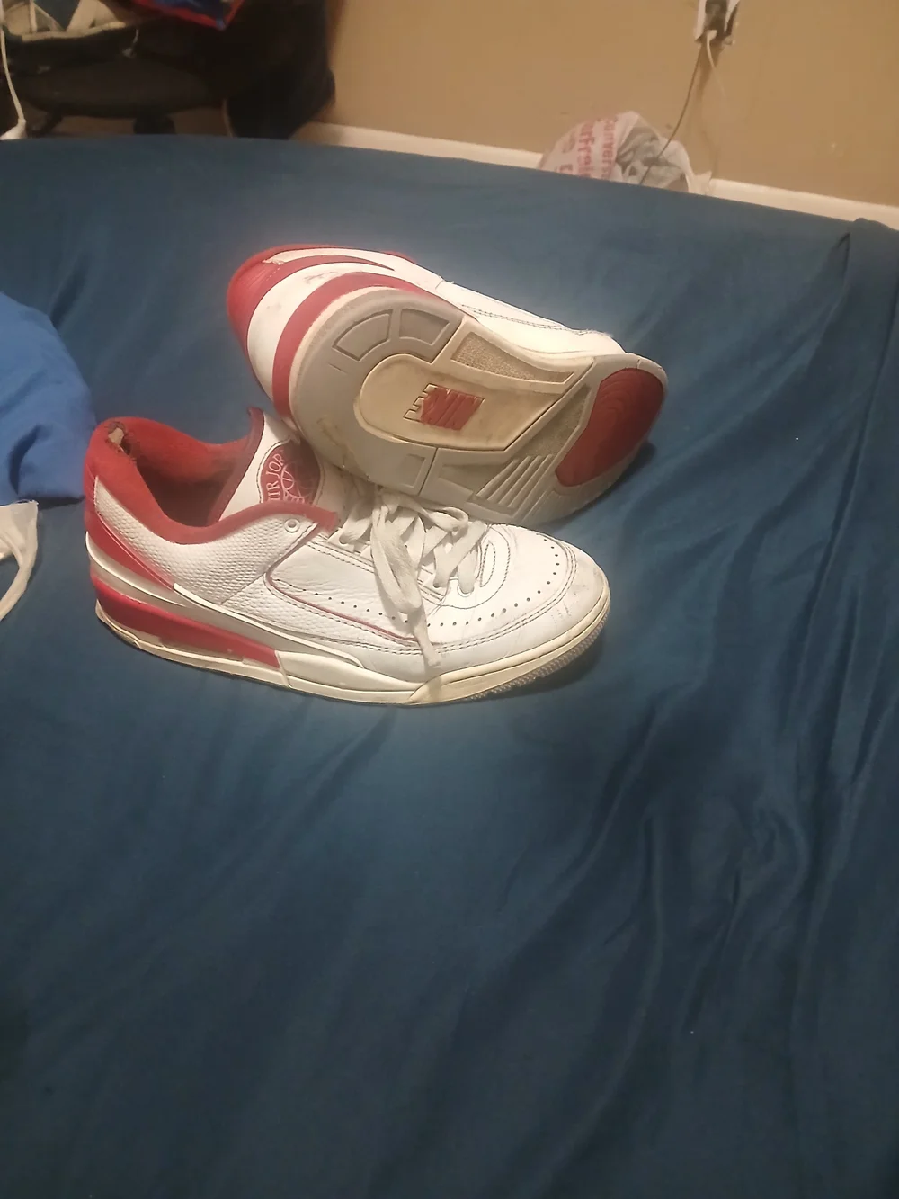 Nike Air Jordan White and Red Sneakers